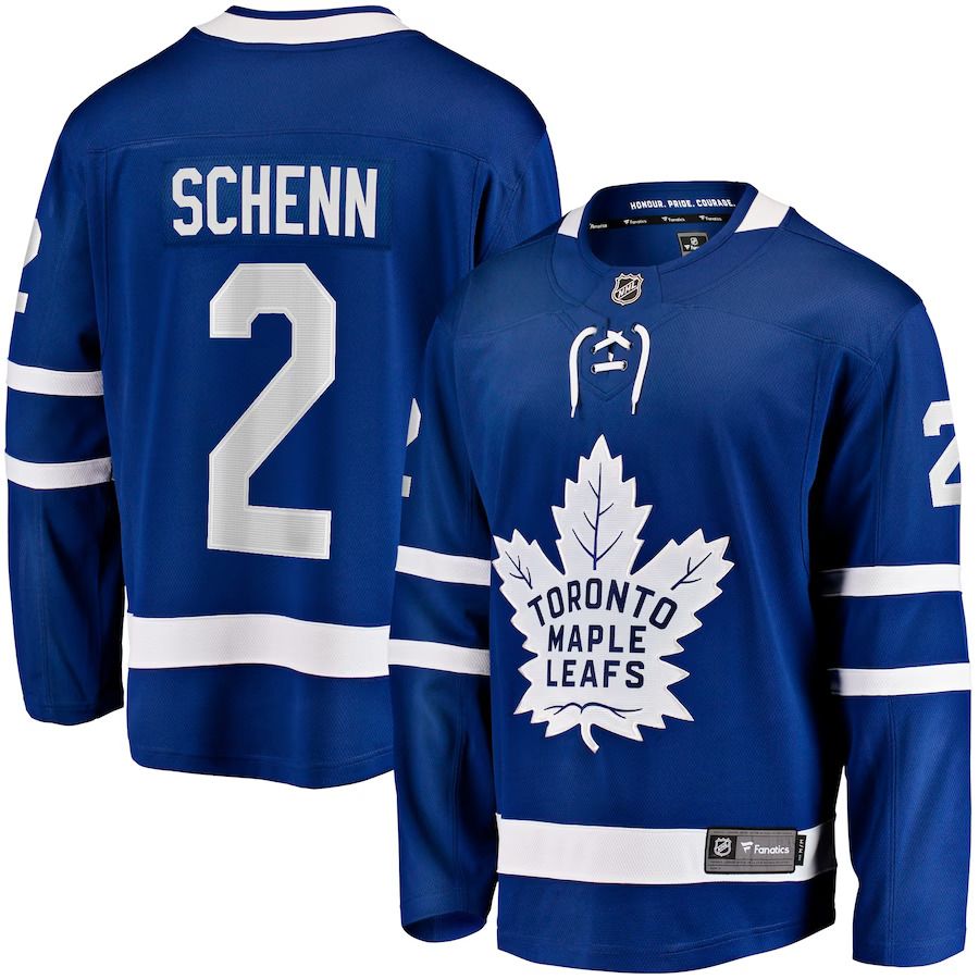 Men Toronto Maple Leafs 2 Luke Schenn Fanatics Branded Blue Home Breakaway NHL Jersey